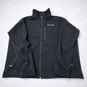 Columbia Jacket Mens XL Black Softshell Full Zip Outdoor Lightweight Coat